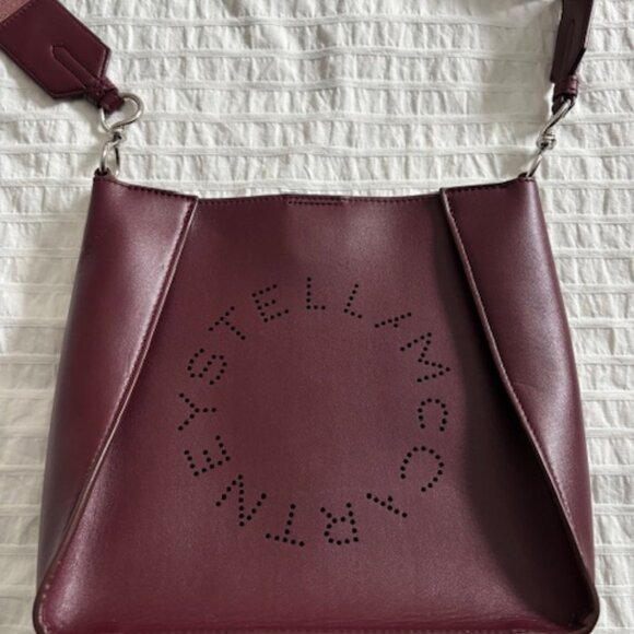 Stella McCartney Handbags - Stella McCartney Eco Alter Nappa Perforated Logo Mini Crossbody, Burgundy